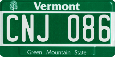 VT license plate CNJ086