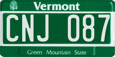 VT license plate CNJ087