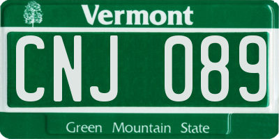 VT license plate CNJ089