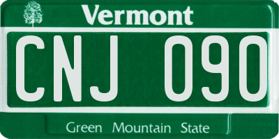 VT license plate CNJ090