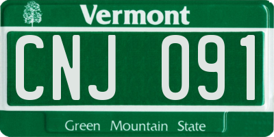 VT license plate CNJ091