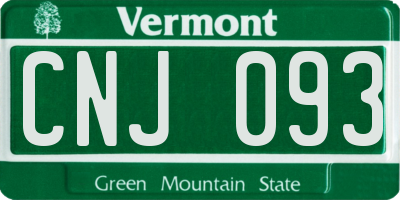 VT license plate CNJ093