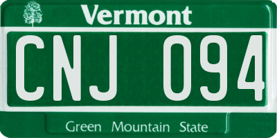 VT license plate CNJ094