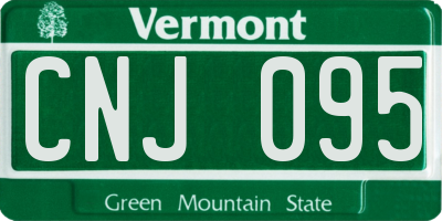 VT license plate CNJ095