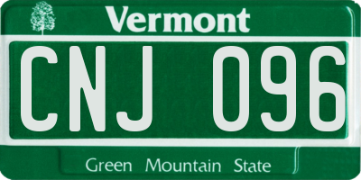 VT license plate CNJ096