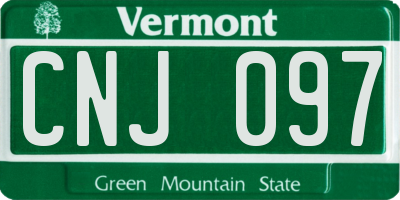 VT license plate CNJ097
