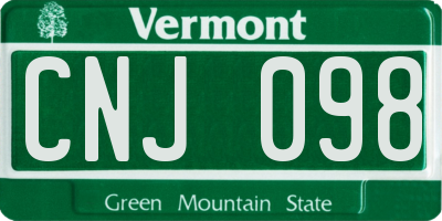 VT license plate CNJ098
