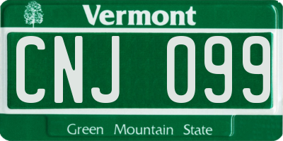 VT license plate CNJ099