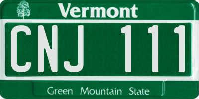 VT license plate CNJ111
