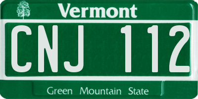 VT license plate CNJ112