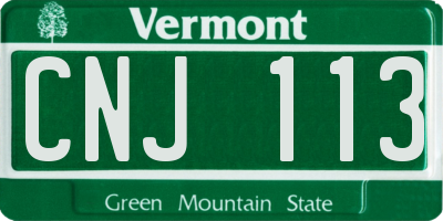 VT license plate CNJ113