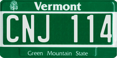 VT license plate CNJ114