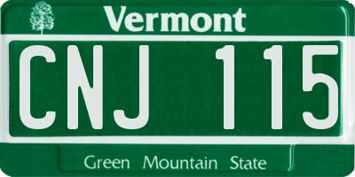 VT license plate CNJ115