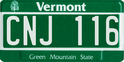 VT license plate CNJ116