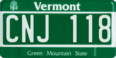 VT license plate CNJ118