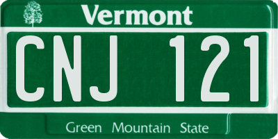 VT license plate CNJ121
