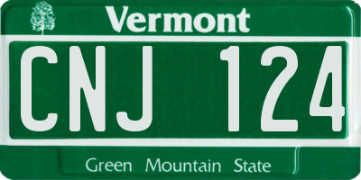 VT license plate CNJ124