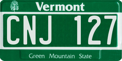 VT license plate CNJ127