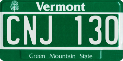 VT license plate CNJ130