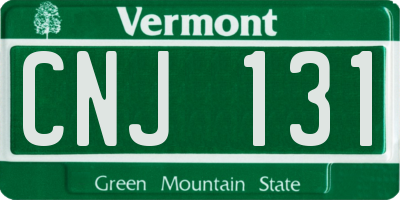 VT license plate CNJ131