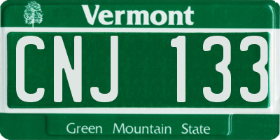 VT license plate CNJ133