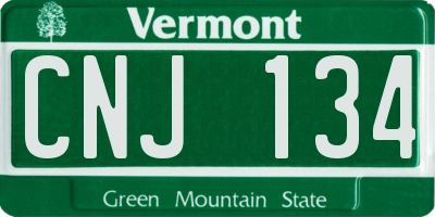 VT license plate CNJ134