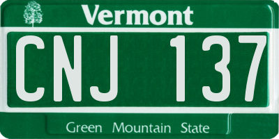 VT license plate CNJ137