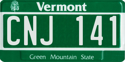 VT license plate CNJ141