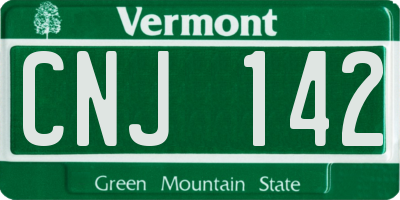 VT license plate CNJ142
