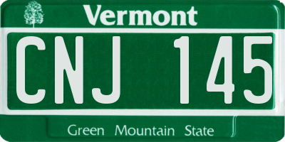 VT license plate CNJ145
