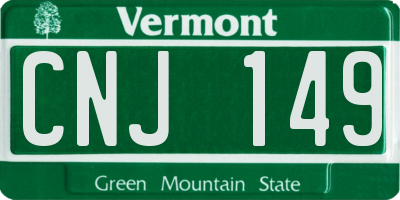 VT license plate CNJ149