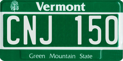 VT license plate CNJ150