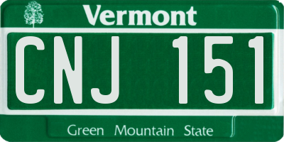 VT license plate CNJ151