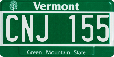 VT license plate CNJ155