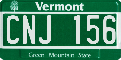 VT license plate CNJ156