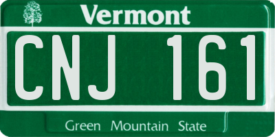 VT license plate CNJ161