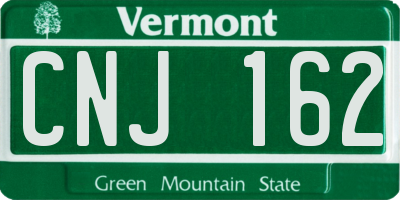VT license plate CNJ162