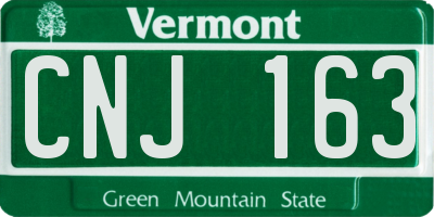 VT license plate CNJ163