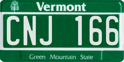 VT license plate CNJ166