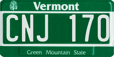 VT license plate CNJ170