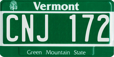 VT license plate CNJ172