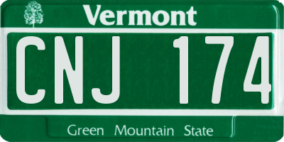 VT license plate CNJ174