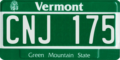 VT license plate CNJ175