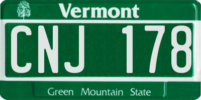 VT license plate CNJ178