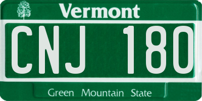 VT license plate CNJ180