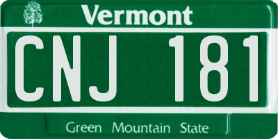 VT license plate CNJ181