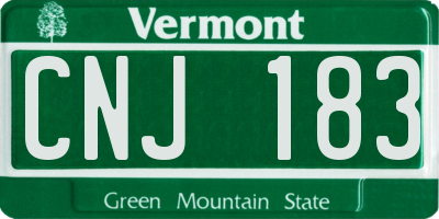 VT license plate CNJ183