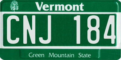 VT license plate CNJ184