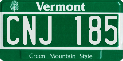 VT license plate CNJ185