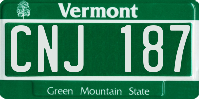 VT license plate CNJ187
